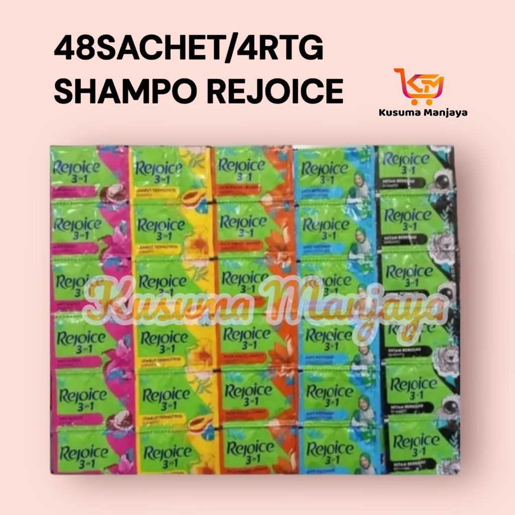 48SACHET/4RENTENG SHAMPO REJOICE