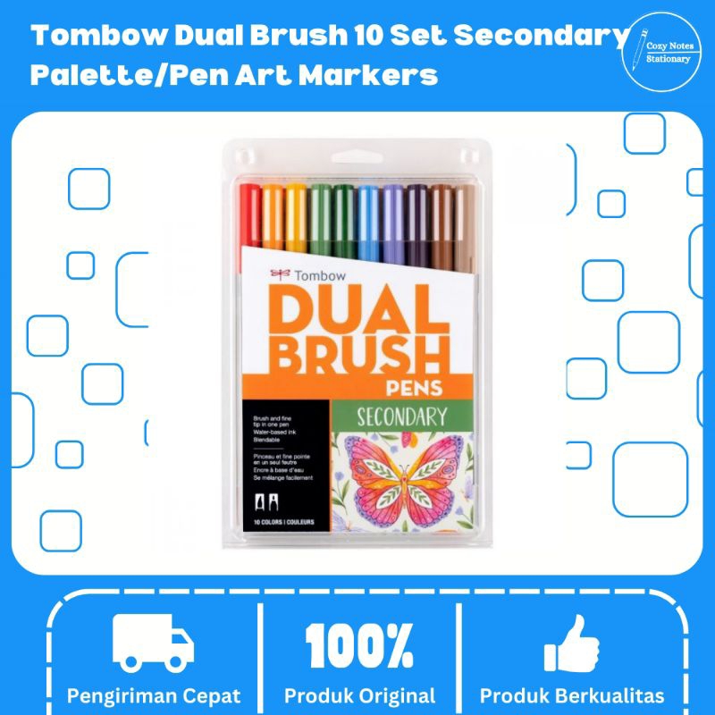 

Tombow Dual Brush 10 Set Secondary Palette/Pen Art Markers - Spidol Warna - Spidol Gambar