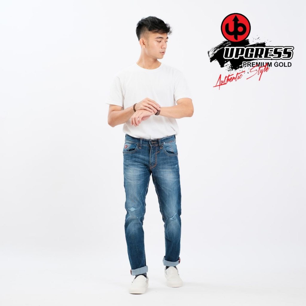 UPGRESS Celana Jeans Sobek Panjang PS-B