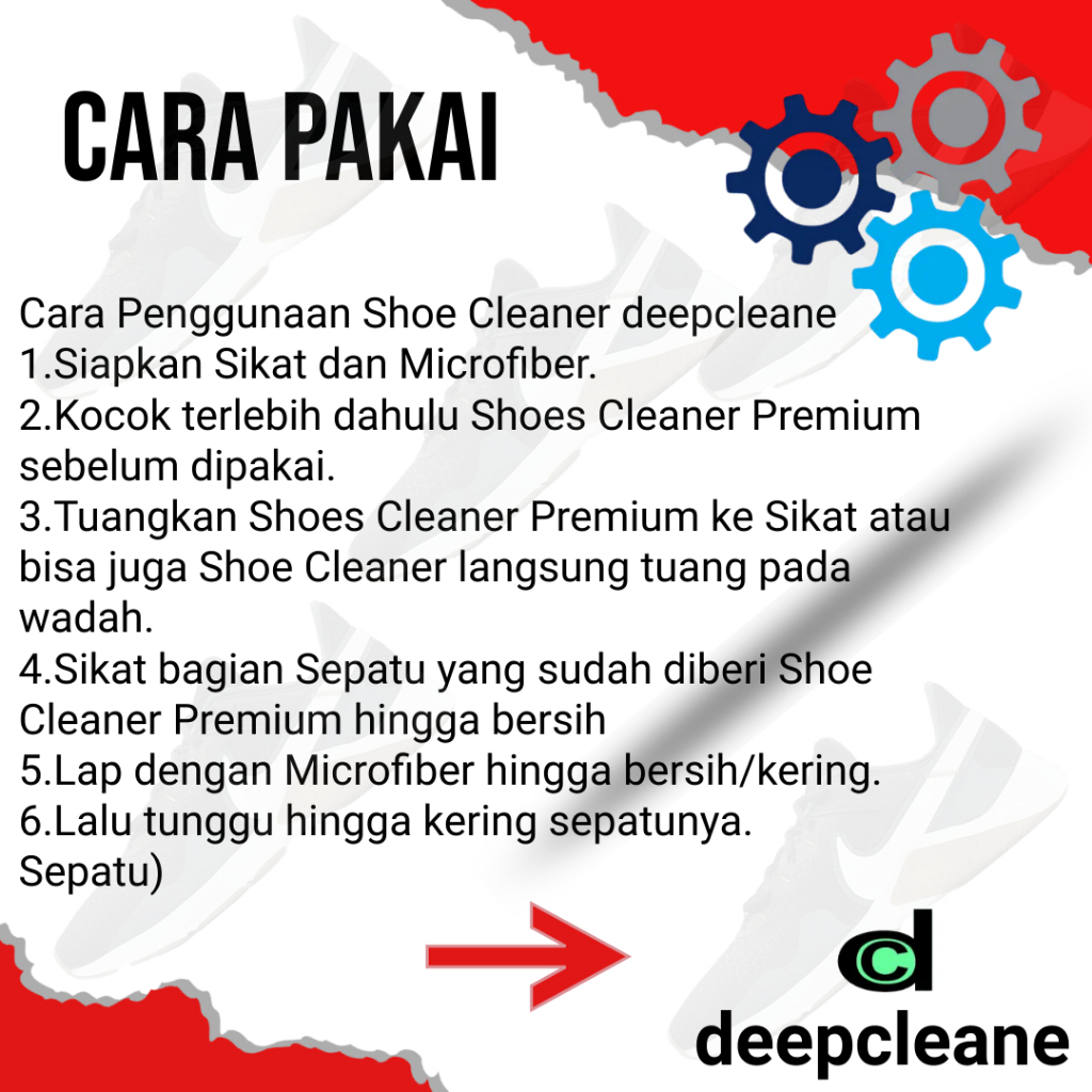 Deepcleane Cairan Pembersih Sepatu Tinggal Semprot Shoes Cleaner Pembersih Sepatu Sabun Sepatu Unyellowing Shoes