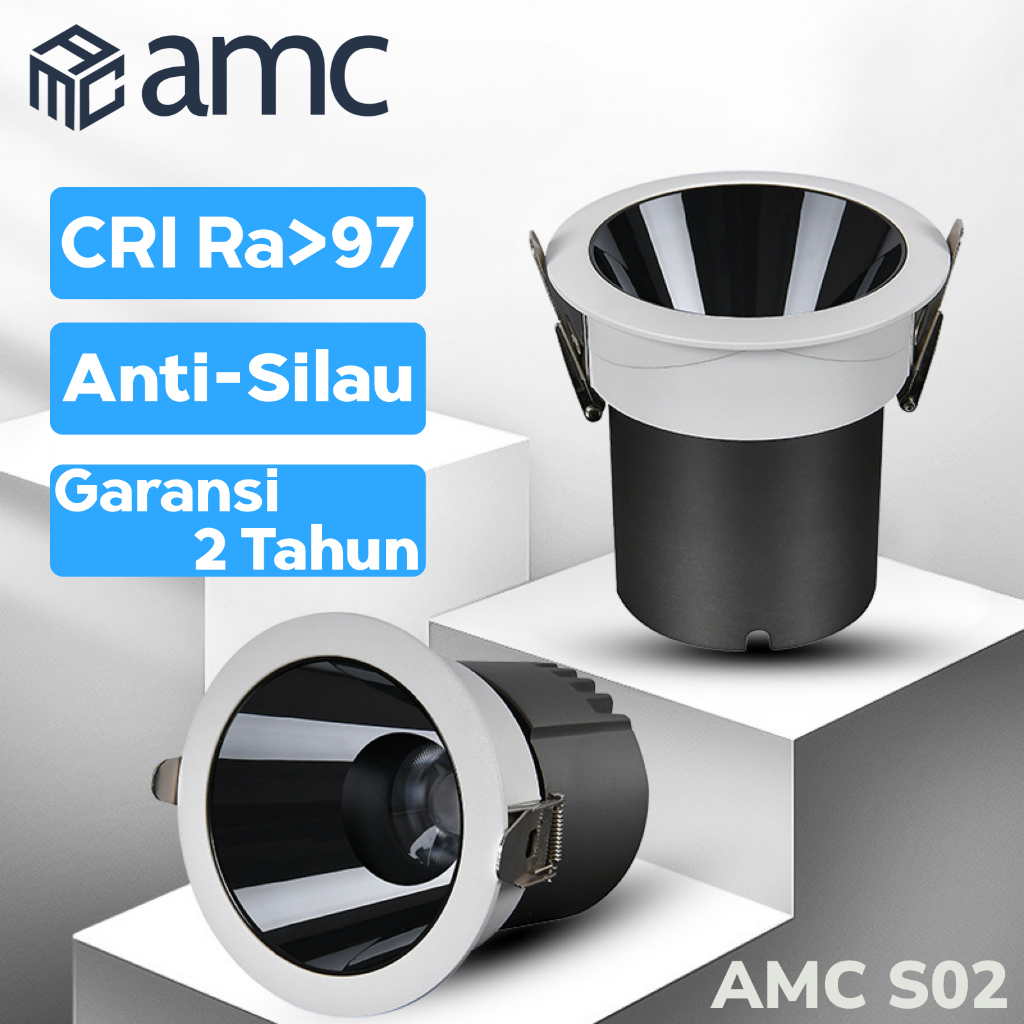 AMC S02 / T02 COB LED Spotlight CRI Ra 97+ Lampu Sorot Plafon Spot Light Downlight Anti Silau