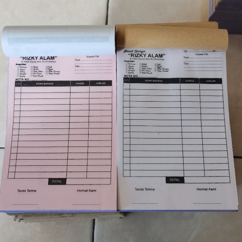 

Cetak Nota 2 ply ukuran 1/4 Folio