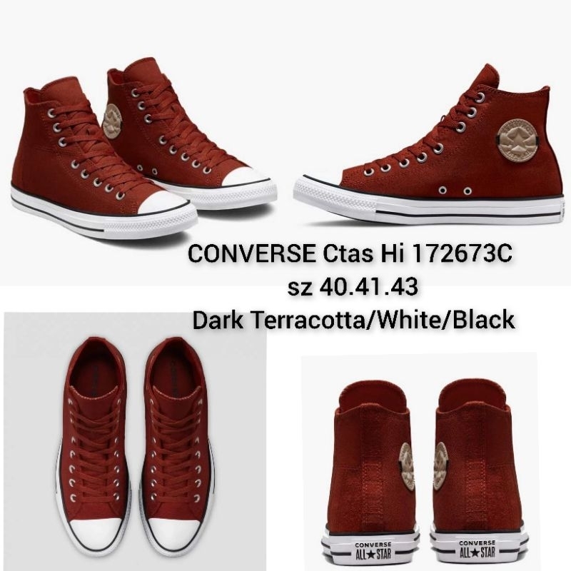 CONVERSE Ctas Hi 172673C Dark Terracotta/White/Black sz 40.41.43