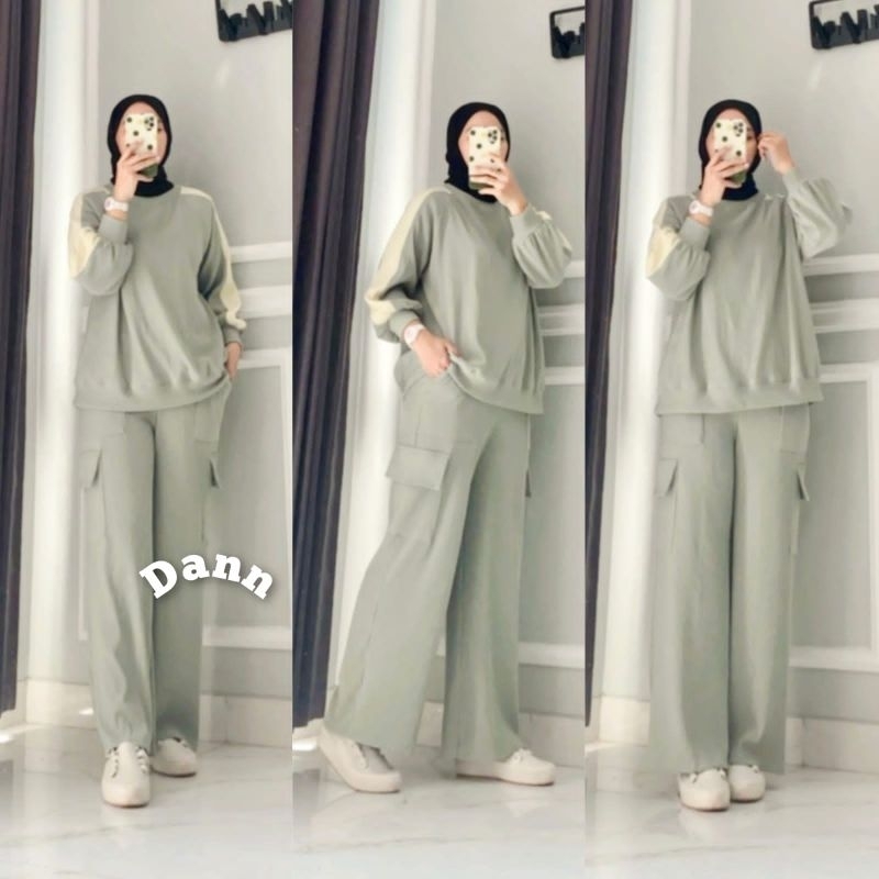 Set Noviera cargo bahan Miami knit