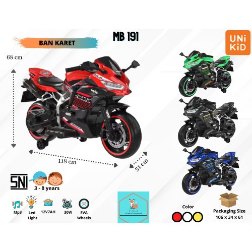 Mainan Motor Aki Anak Unisex Unikid MB 191 - Merah