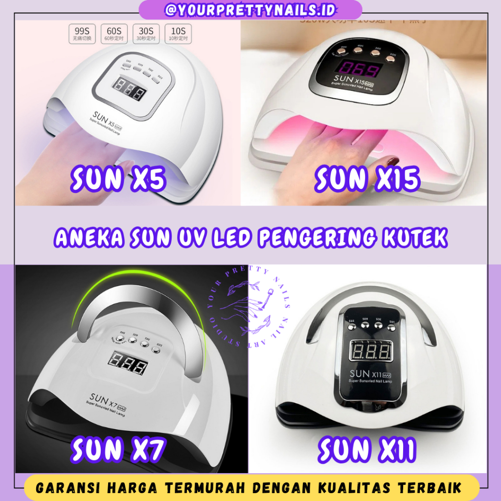 ANEKA PENGERING KUTEK KUKU SUN UV LED X5 / X7 / X15 / X10 / X11 / MAX PLUS UV LED 320 WATT 66 LAMP A