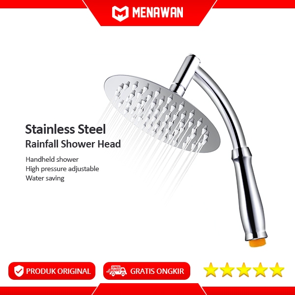 Stainless Steel Rainfall Shower Head Kepala Shower Kamar Mandi Besar Original