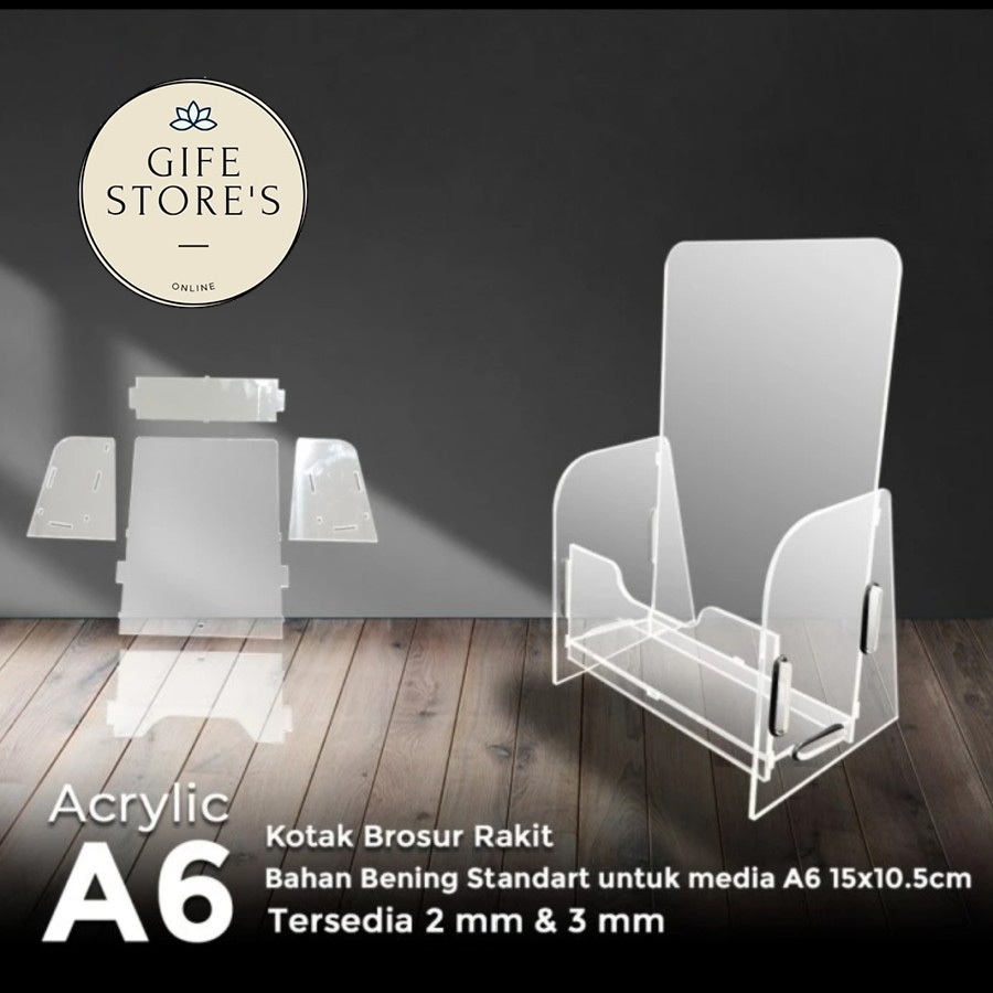 

AKRILIK TEMPAT BROSUR A6 / RAK / MODEL RAKIT / MURAH KUAT TEBAL BAGUS BERKUALITAS
