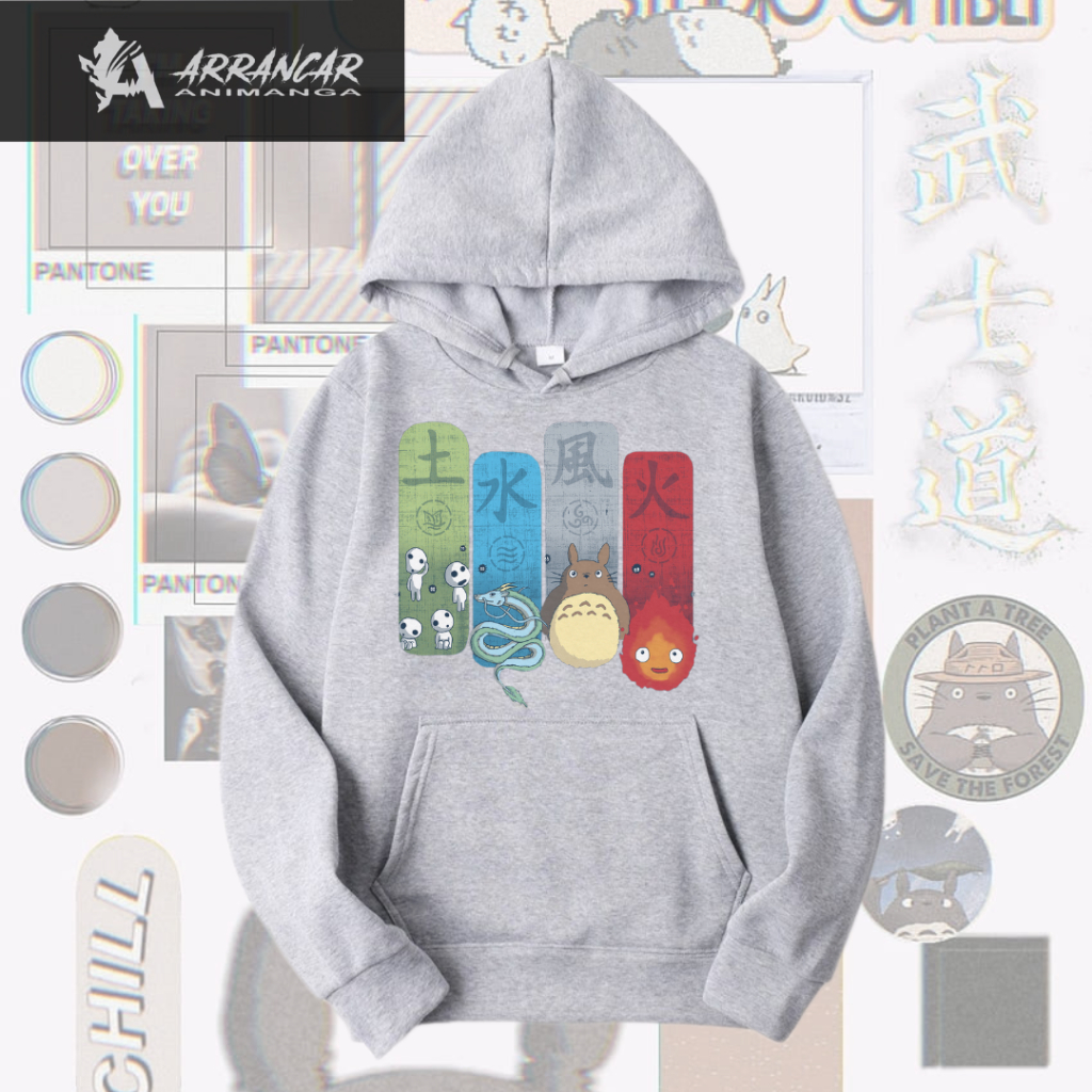 HOODIE ANIME PREMIUM GHIBLI STUDIO ELEMENTAL CHARMS