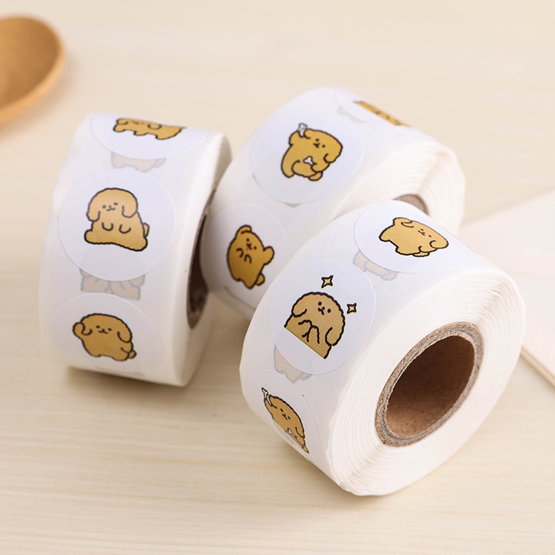 

50pcs Cute Brown Dog Seal Sticker Stiker Seal Lucu Online Shop Packaging Packing Kardus Box Sticker Terimakasih