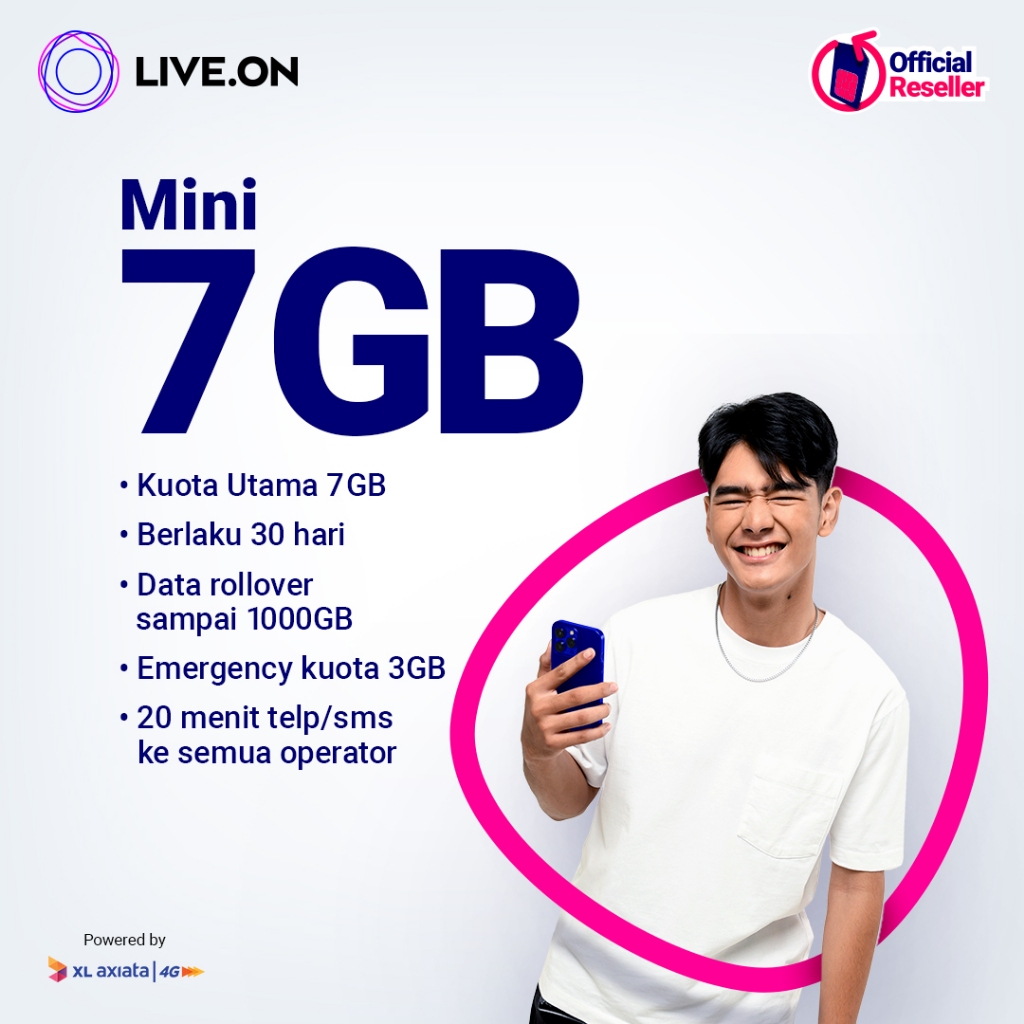 (TERMURAH) Kartu Perdana XL Live.On Paket Power Click 7GB