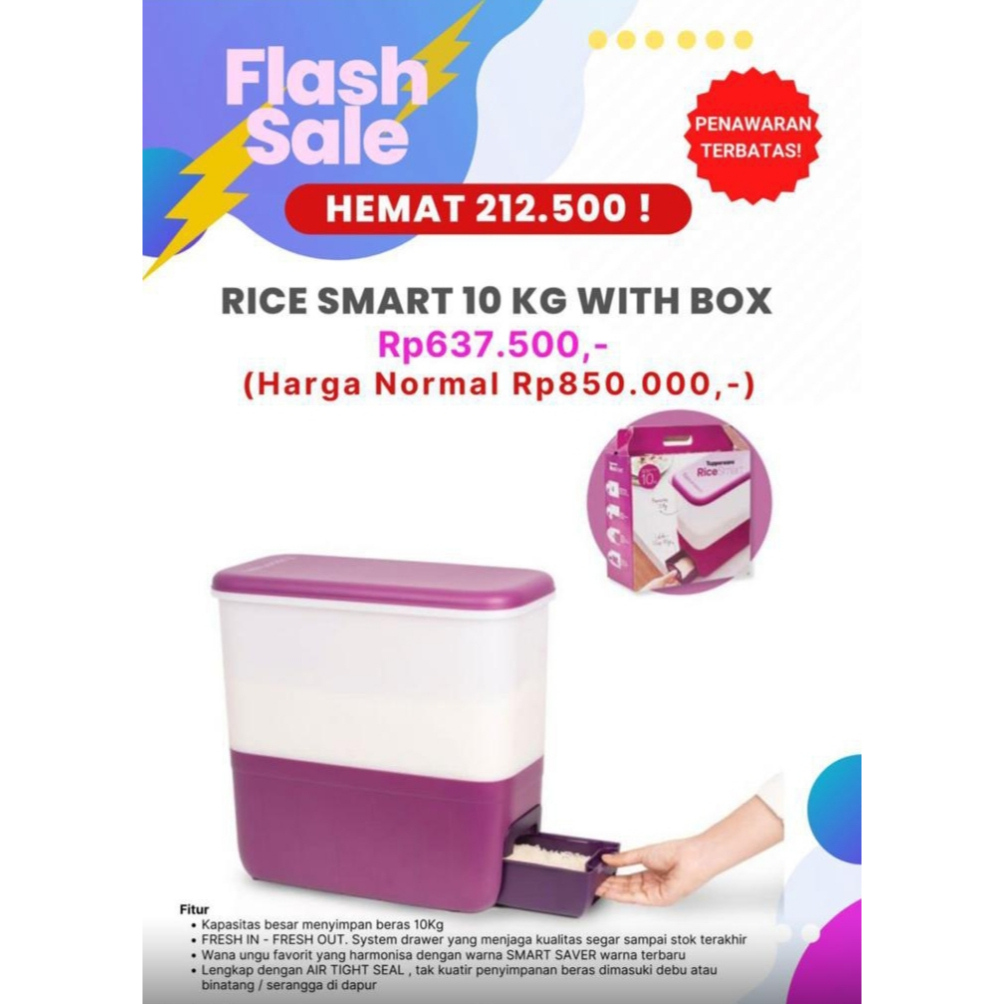 TUPPERWARE RICE SMART 10KG - DISPENSER BERAS