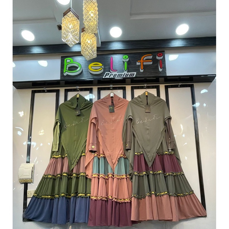 Lulu durah oceana alula hooriya Syari by Belifi | Gamis Premium | Set Syari Ceruty Babydoll | Gamis 