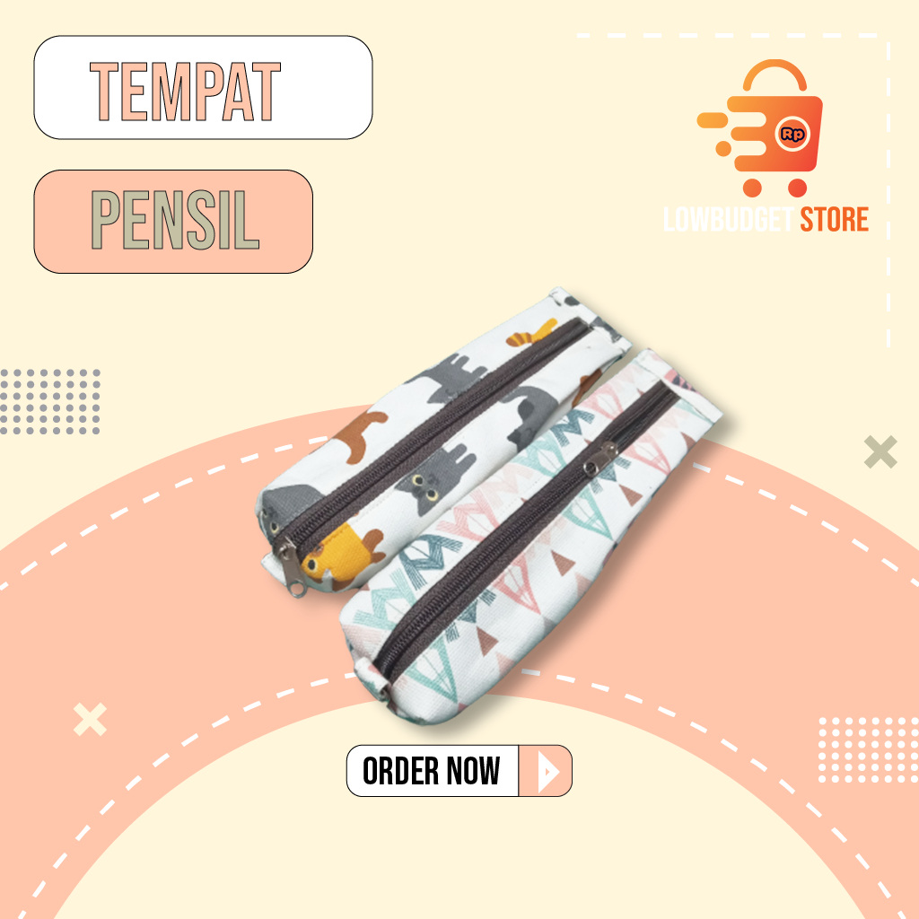 

Tempat pensil motif bentuk segitiga bahan kanvas