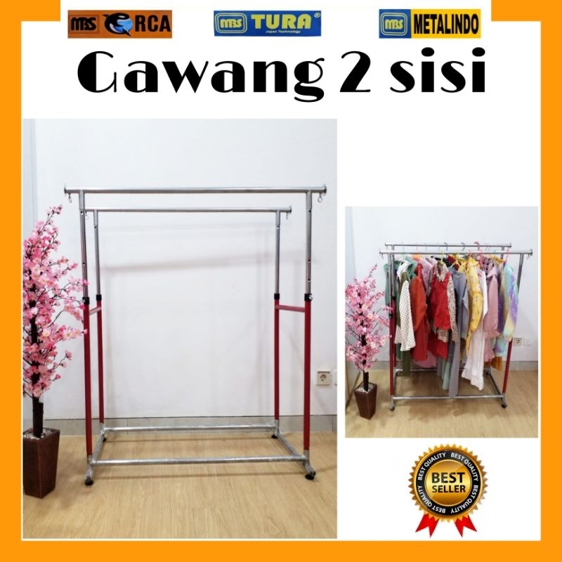 Gantungan baju gawang 2 sisi MBS hanger display gawang