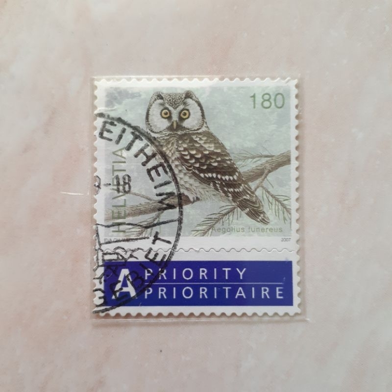 

Perangko Swiss Birds (Boreal Owl (Aegolius funereus)) Tahun 2007