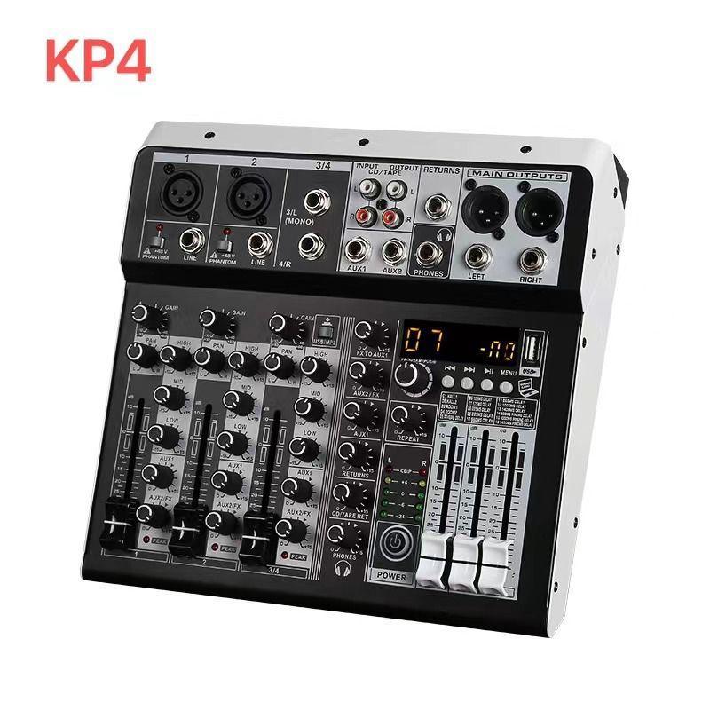 Mixer Profesional Audio Mixer KP4 Sound System 4 Channel With Bluetooth DJ Audio Sound Mixer