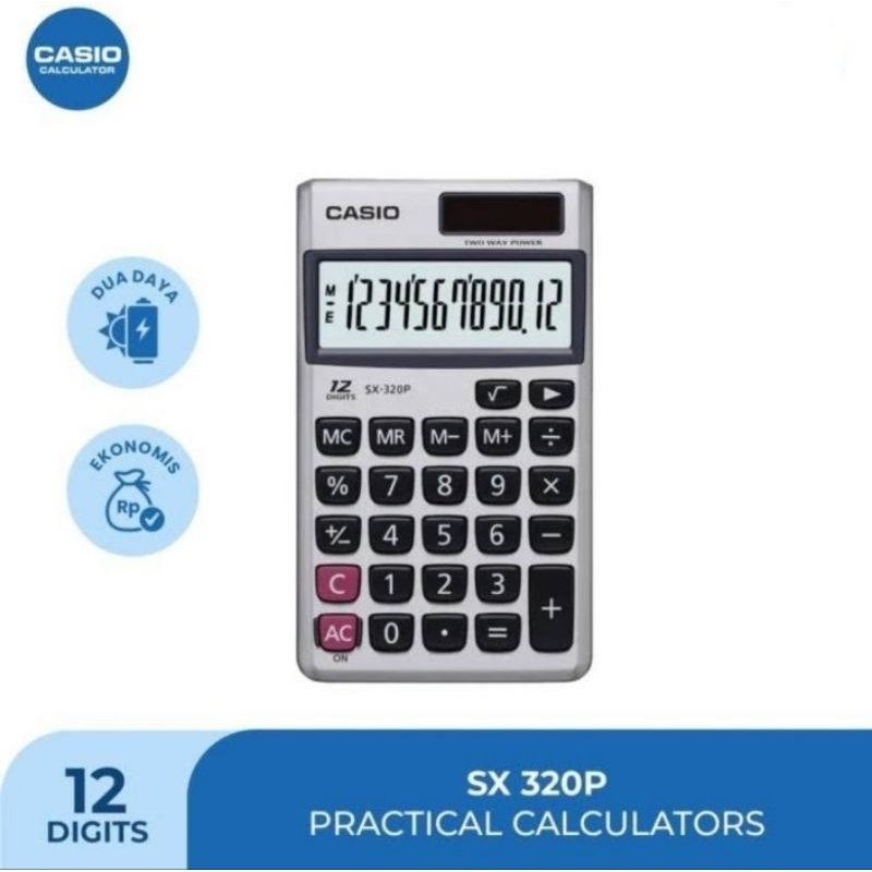 

CASIO SX 320P KALKULATOR POCKET 12 DIGIT SX 320P ORIGINAL