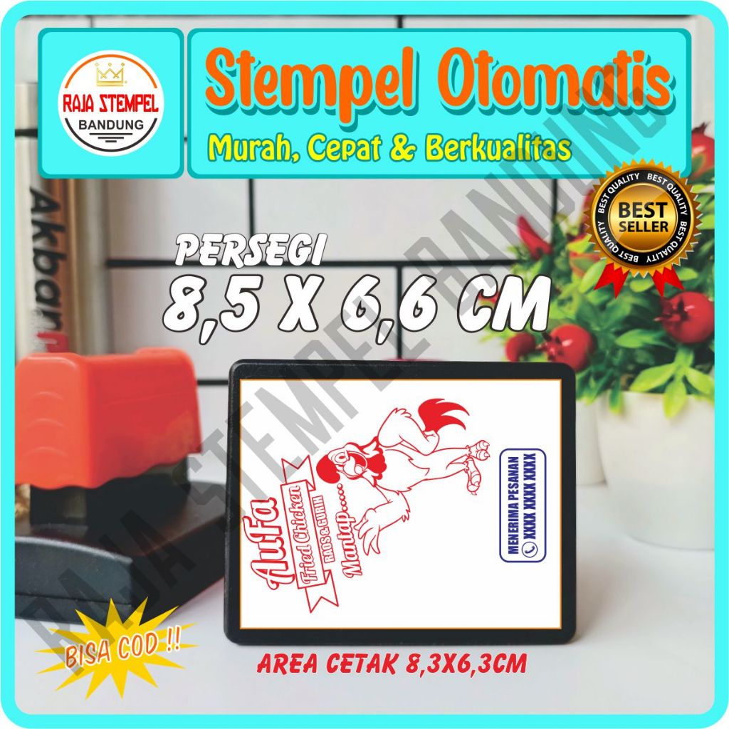 

Stempel Flash Persegi Ukuran 8.5x6.6cm Stample usaha toko onlineshop, stemple custom, legalisir