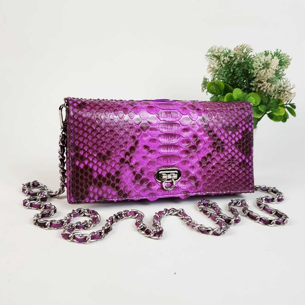 Dompet Kulit Ular Asli Clepsy Handmade Asli Bali