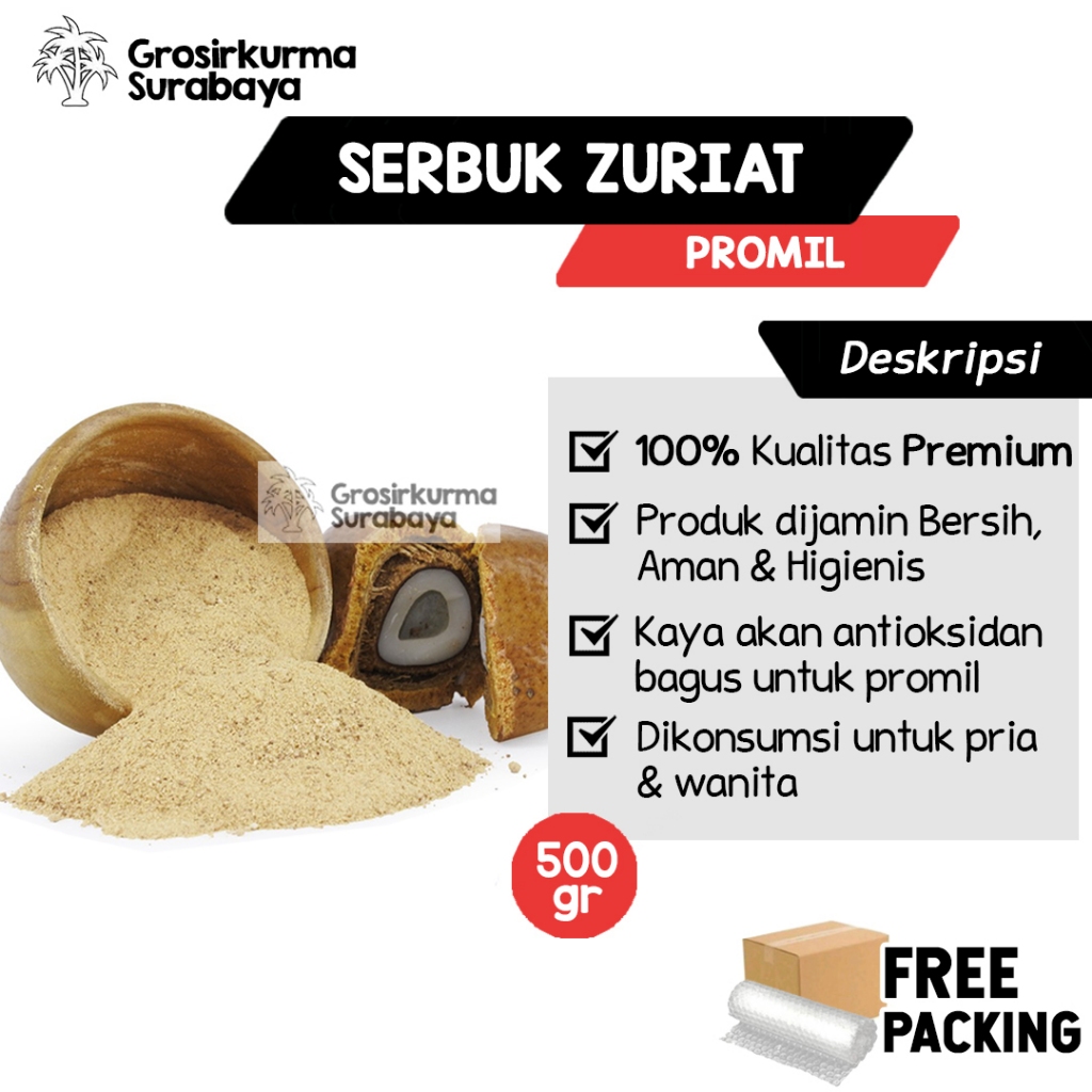 

Serbuk Zuriat 500Gr Untuk Promil Suplemen Buah Kesuburan Untuk Pria Wanita Momongan Anak Kecil Bayi