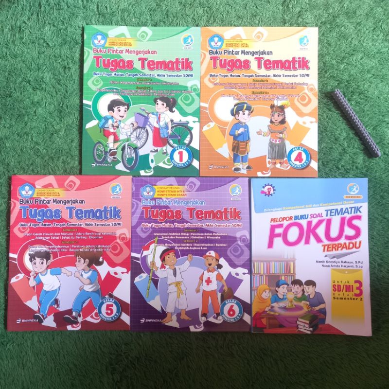ORIGINAL BUKU PINTAR MENGERJAKAN TUGAS TEMATIK KELAS 1 4 5 6 SD PLUS KUNCI JAWABAN PELOPOR BUKU SOAL