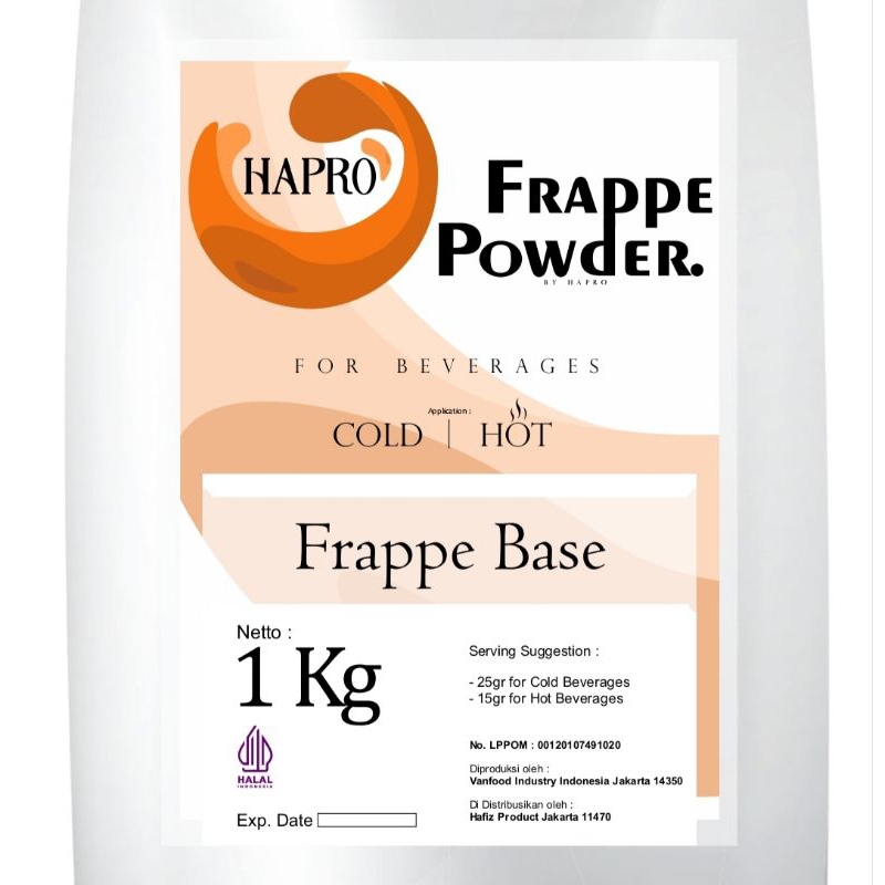 

Minuman Bubuk Powder Rasa Frappe Base 1kg Hapro Frappe Base Premium Bersertifikat Halal