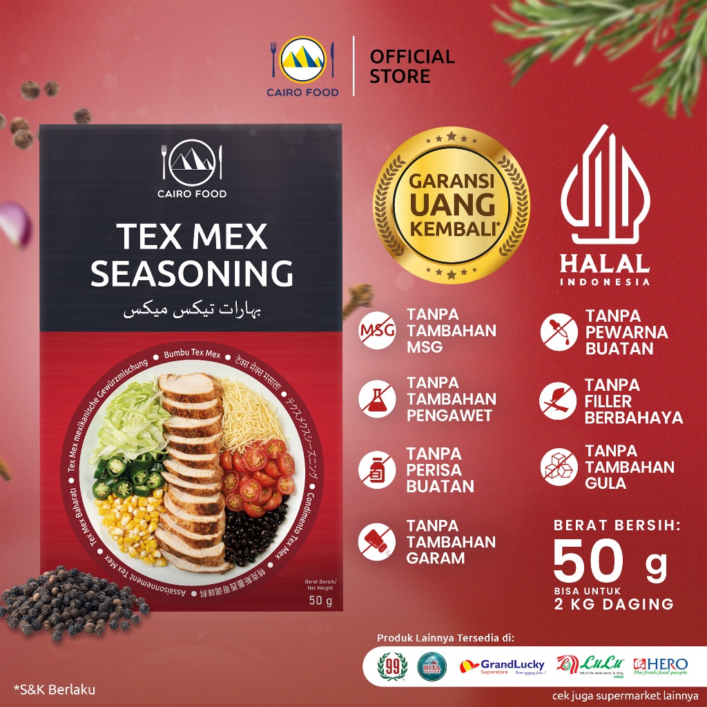 

Bumbu Tex Mex Sehat – Tanpa MSG, 100% Rempah Murni | Cairo Food