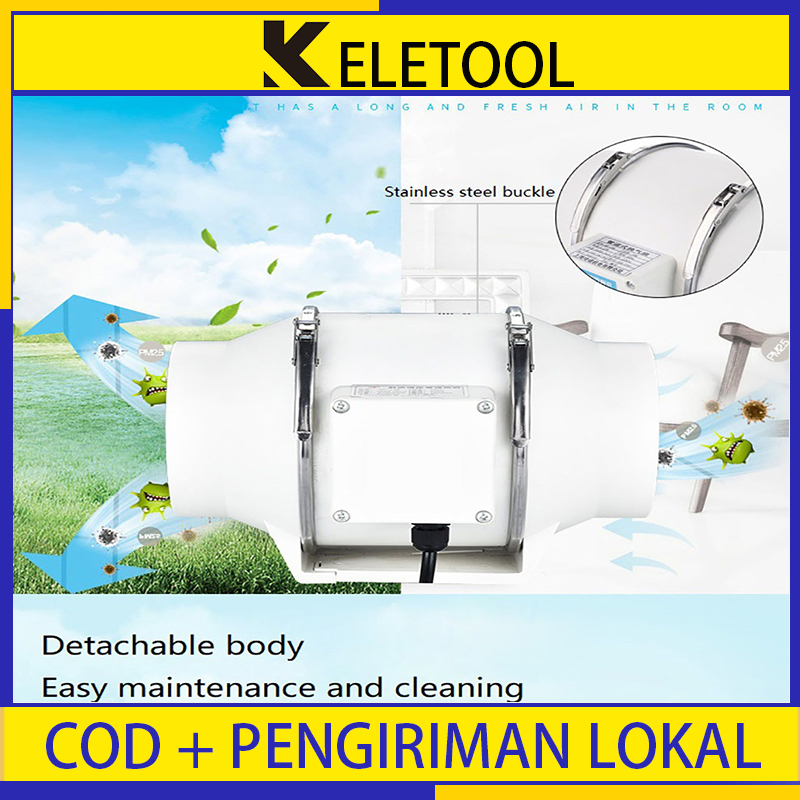 6 Inch extractor fan Duct fan blower kipas exhaust fan ventilasi multi fungsi Exhaust Fan Rumah Diam