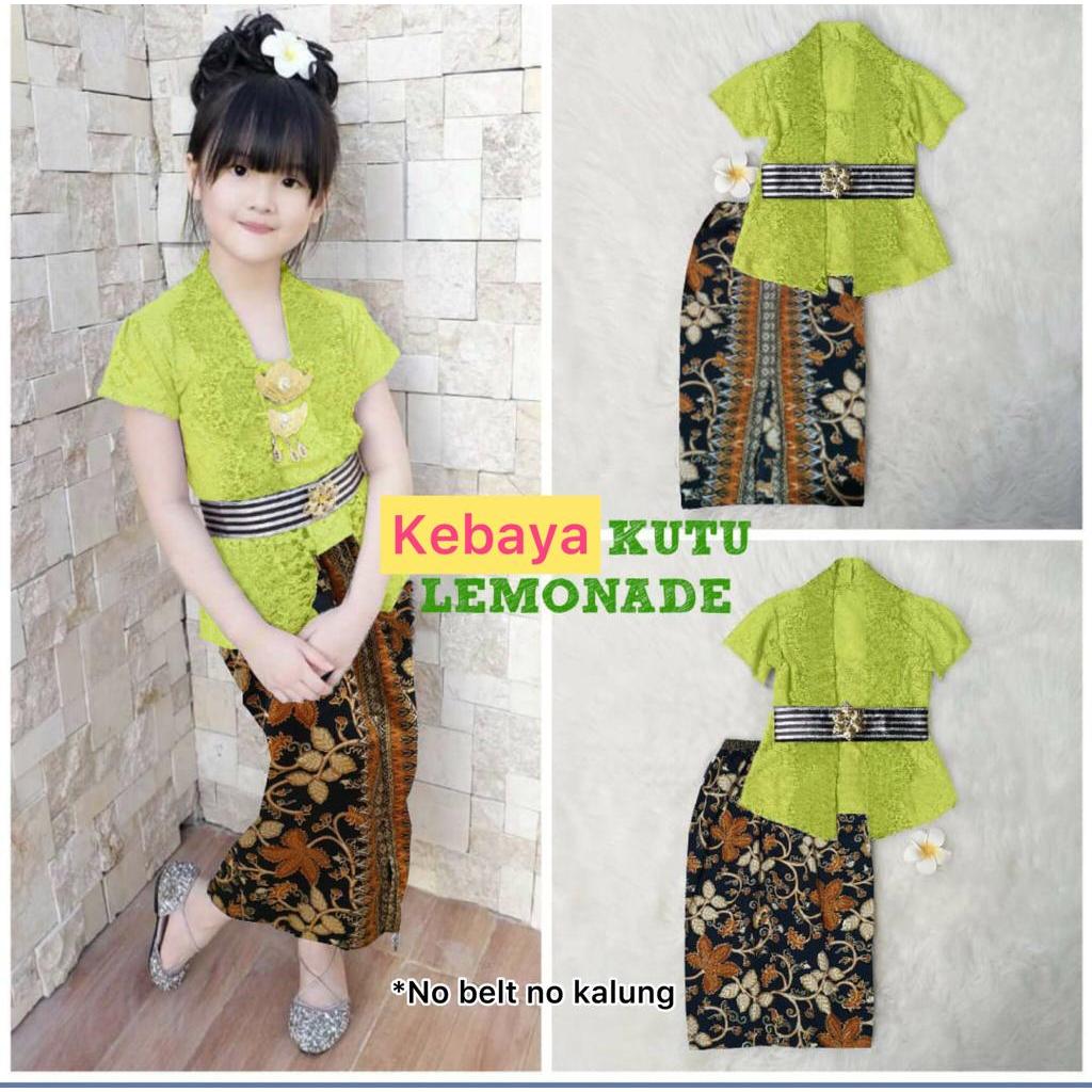 Kebaya Kutubaru Anak Cewek Rok Panjang Seragam Baju Batik Modern Anak Perempuan TK KB SD Umur 3-13 T