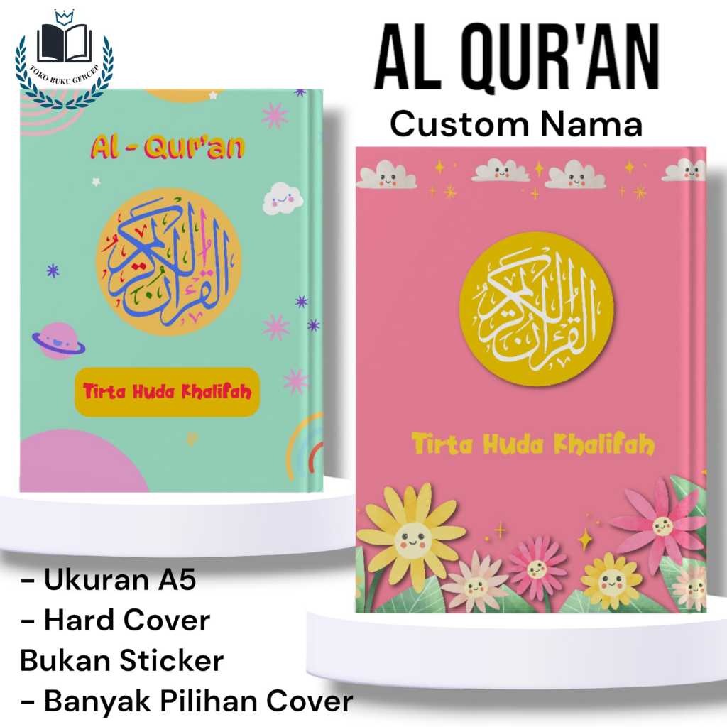 Al-Qur'an Bisa Custom Nama Ukuran A5 | Quran Aesthetic Terjemahan | Varian Anak Perempuan