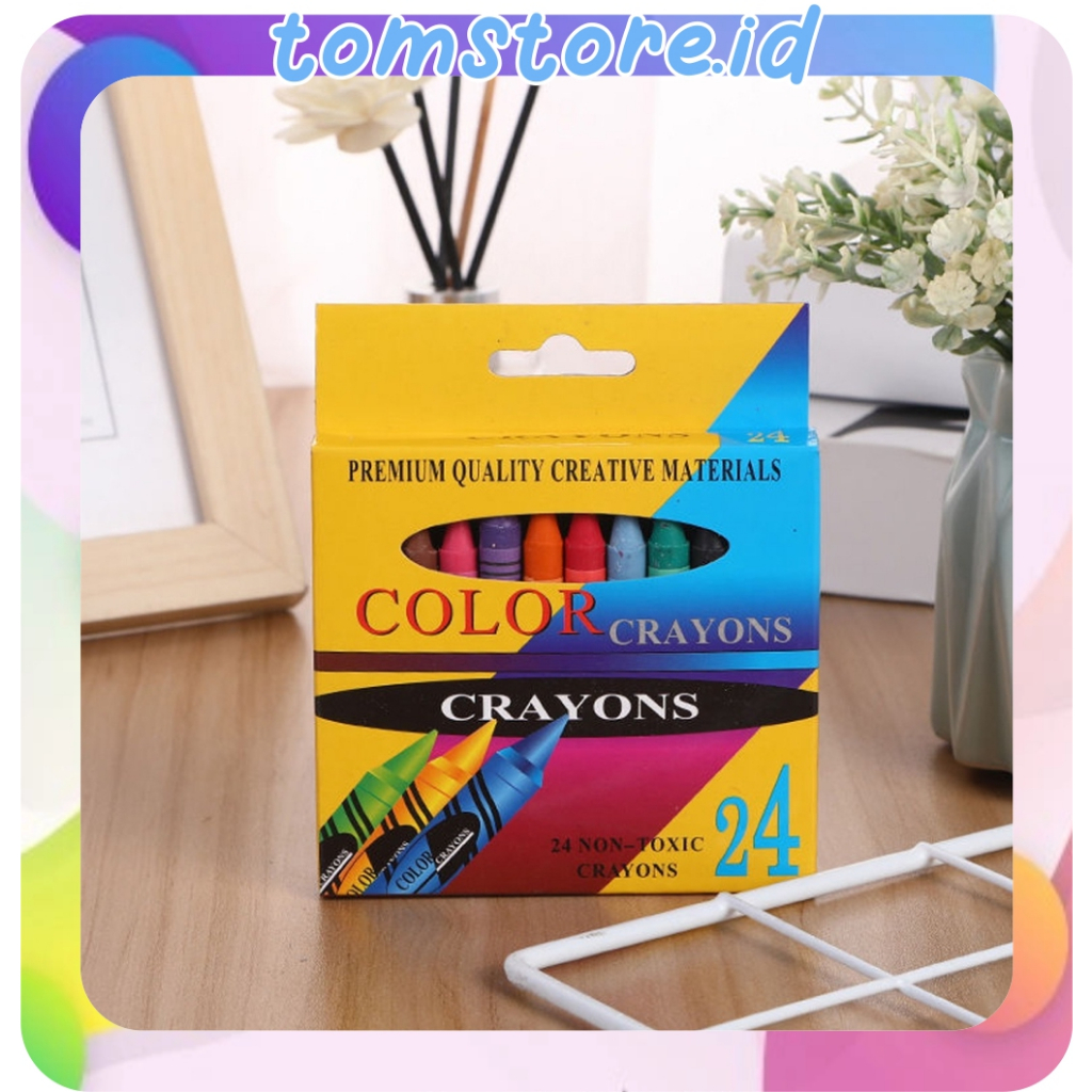 

TOMSTORE.ID Pensil CRAYON 24 WARNA / Crayon Set Anak 24 Pcs / Oil Pastel Mewarnai Melukis Kebutuhan Sekolah S096
