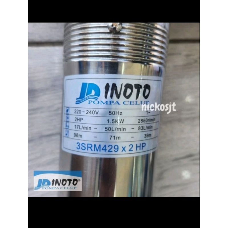 Pompa submersible Sibel Inoto 3In SRM 429 2HP Sawah Pompa Celup + Kontrol Box + Kabel srm 429 2hp 2p