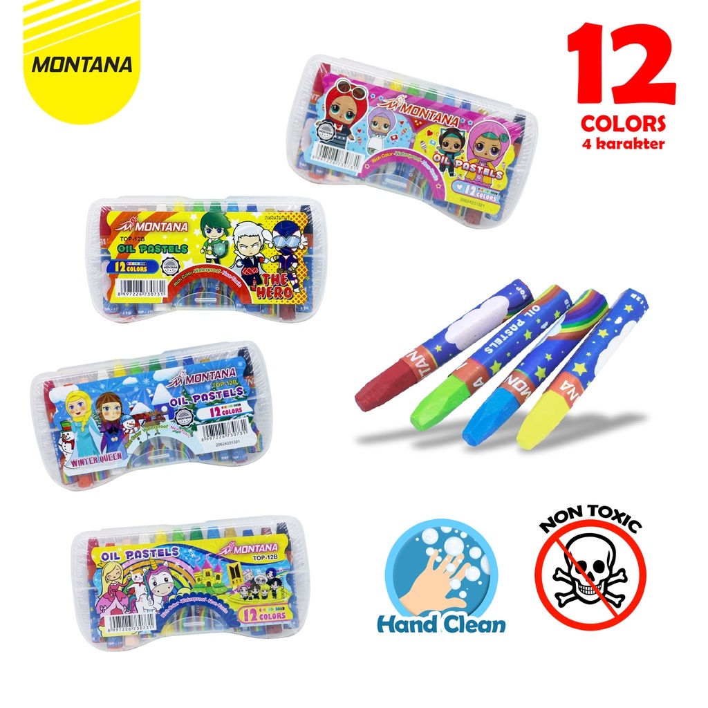 

Crayon krayon Hoby anak / oil pastel mini set 12 warna termurah