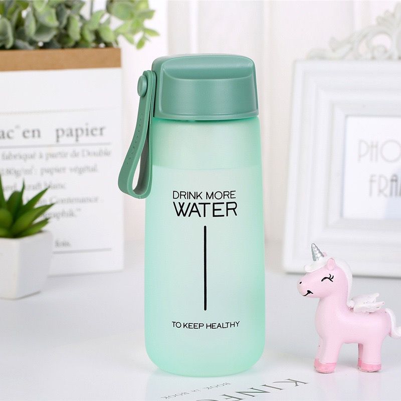 Botol Minum Tali Jinjing DRINK MORE WATER Model Doff Dan Aesthetic 550ml Free Box