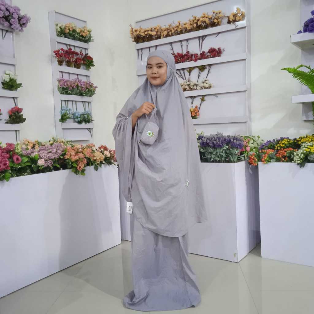 MUKENAH TRAVELING PARASUT KOREA MOTIF BORDIR SD101056