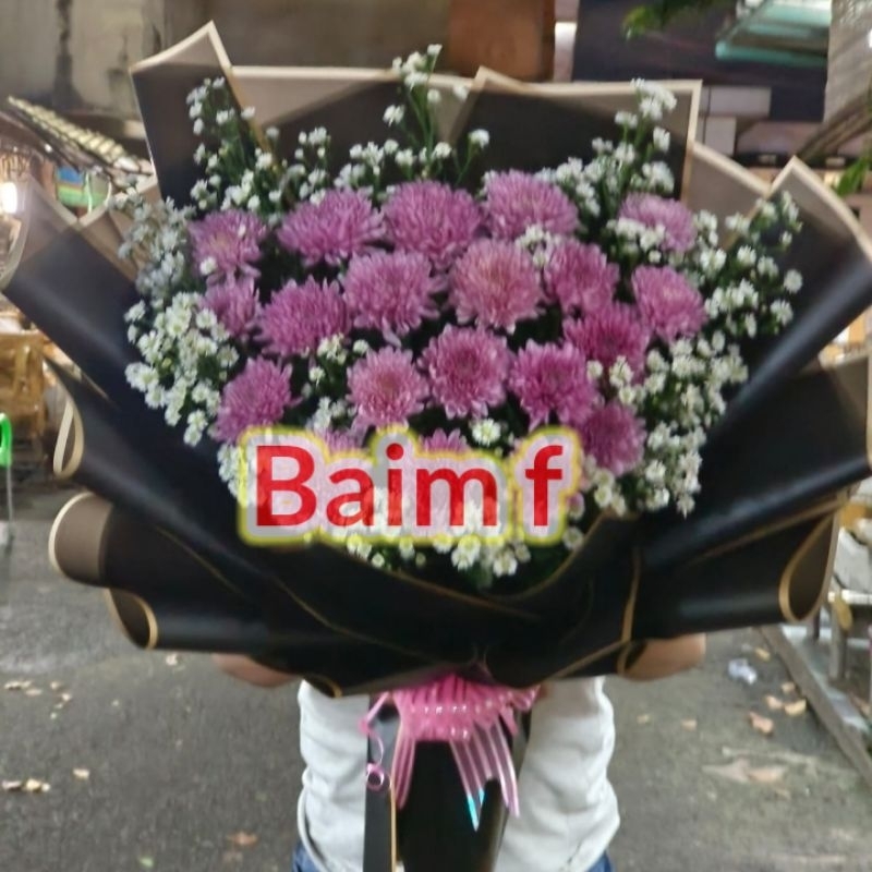 handbuket aster jimla dan pikok putih