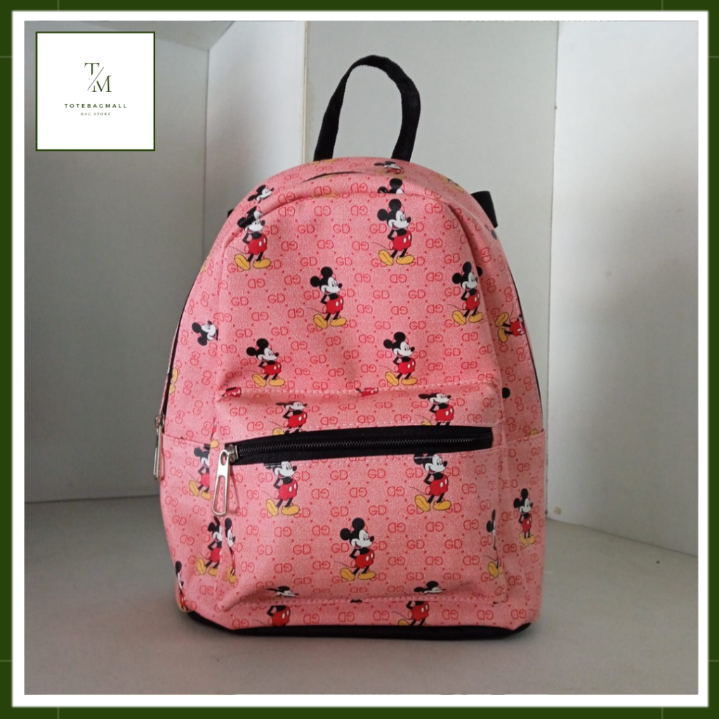 [MURAH BANGET] Ransel Kecil Wanita Lucu Motif Mickey Mouse Tas Mini Anak Perempuan Korean Style Waterproof Totebagmall