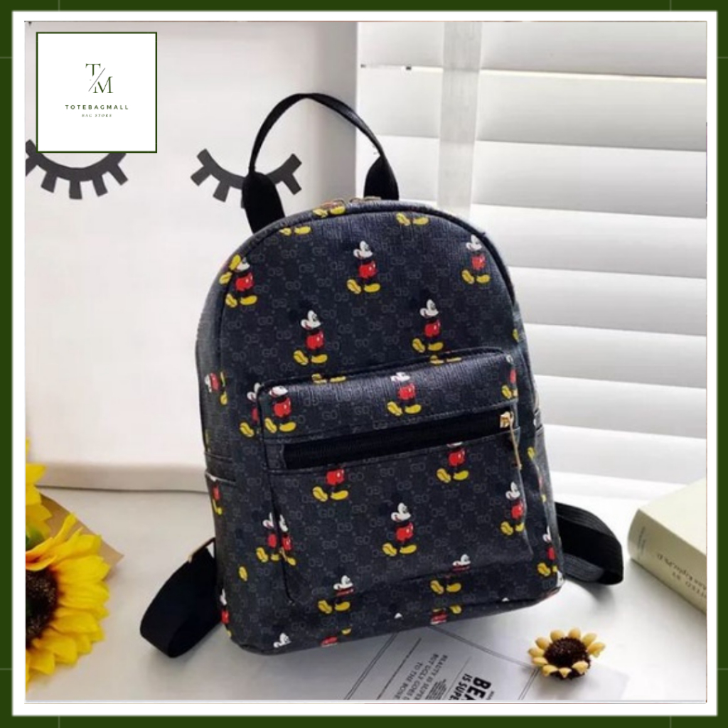 [MURAH BANGET] Ransel Kecil Wanita Lucu Motif Mickey Mouse Tas Mini Anak Perempuan Korean Style Waterproof Totebagmall