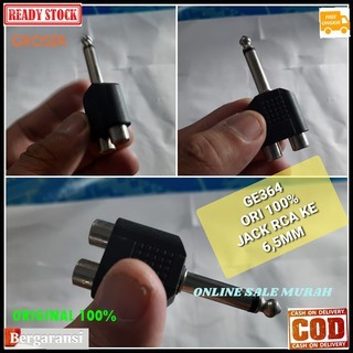 G364 ori 100% jack rca ke 6,5mm canon mixer audio spliter konektor splitter aux mic mik conektor acc