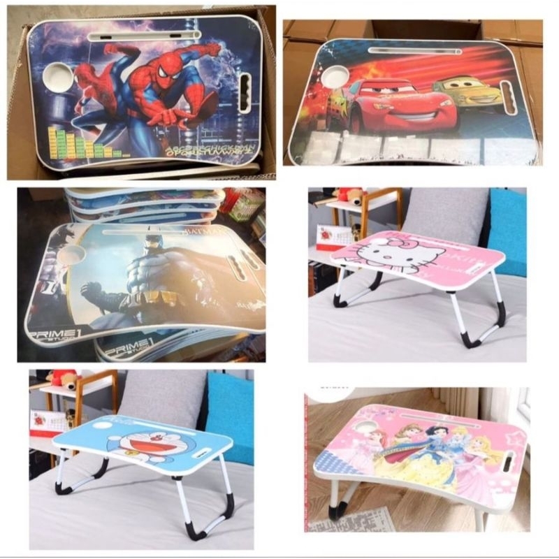 

Meja Lipat Laptop Belajar Anak Serbaguna Folding Table Polos Warna Warni dan Karakter Anak