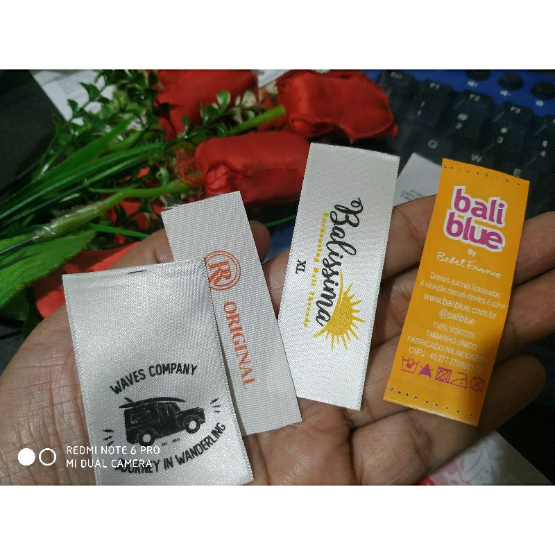 

Label Satin Printing Tafeta Custom per roll