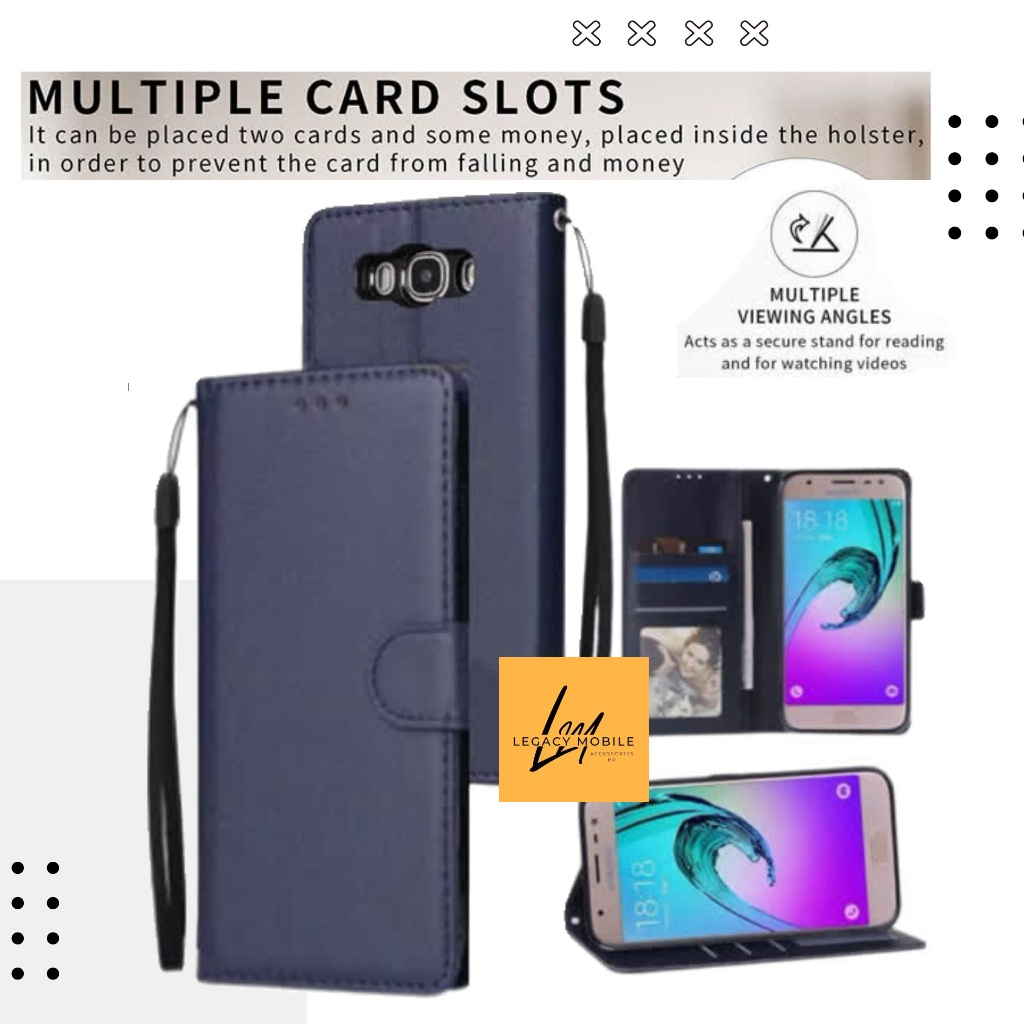 Flip cover leather wallet Samsung J5 2016 J7 2016 case dompet kulit