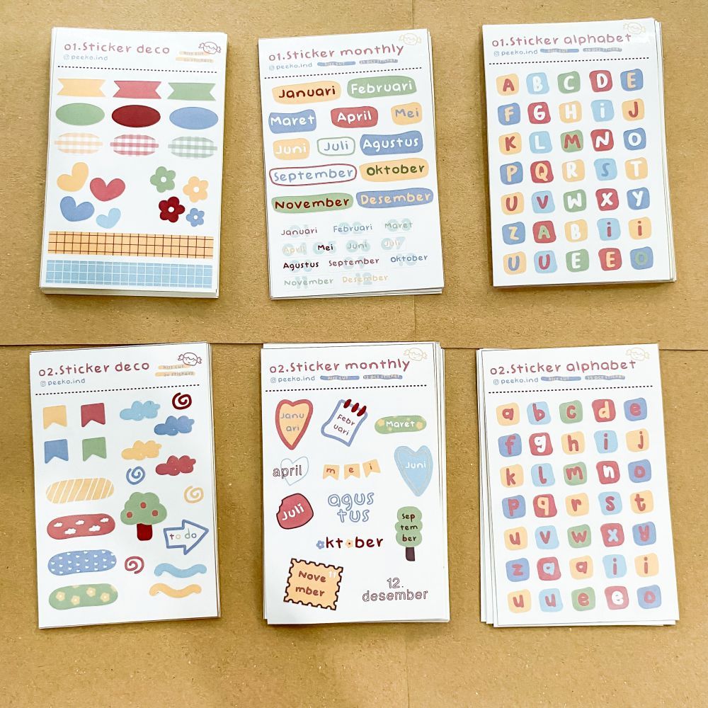 

PEEKO Bubble Gum Sticker Sheet / Stiker Kiss Cut