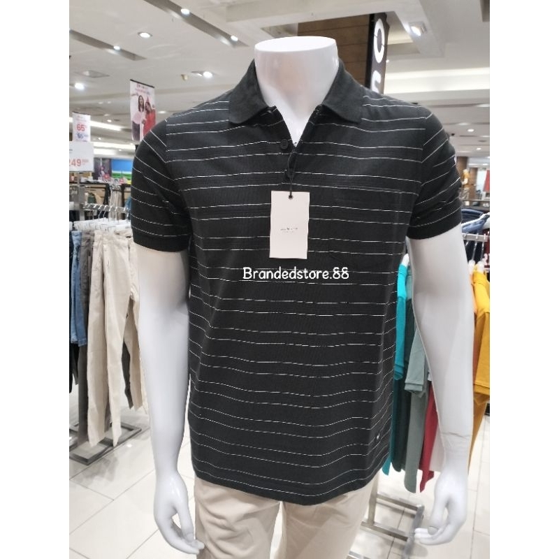 Arnett Baju Pria Kaos Polo Shirt Pria Black
