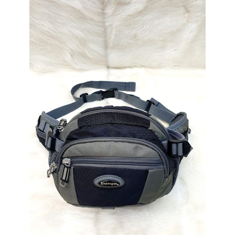 Tas Pinggang Slazenger Waistbag Pria Kanvas Abu2