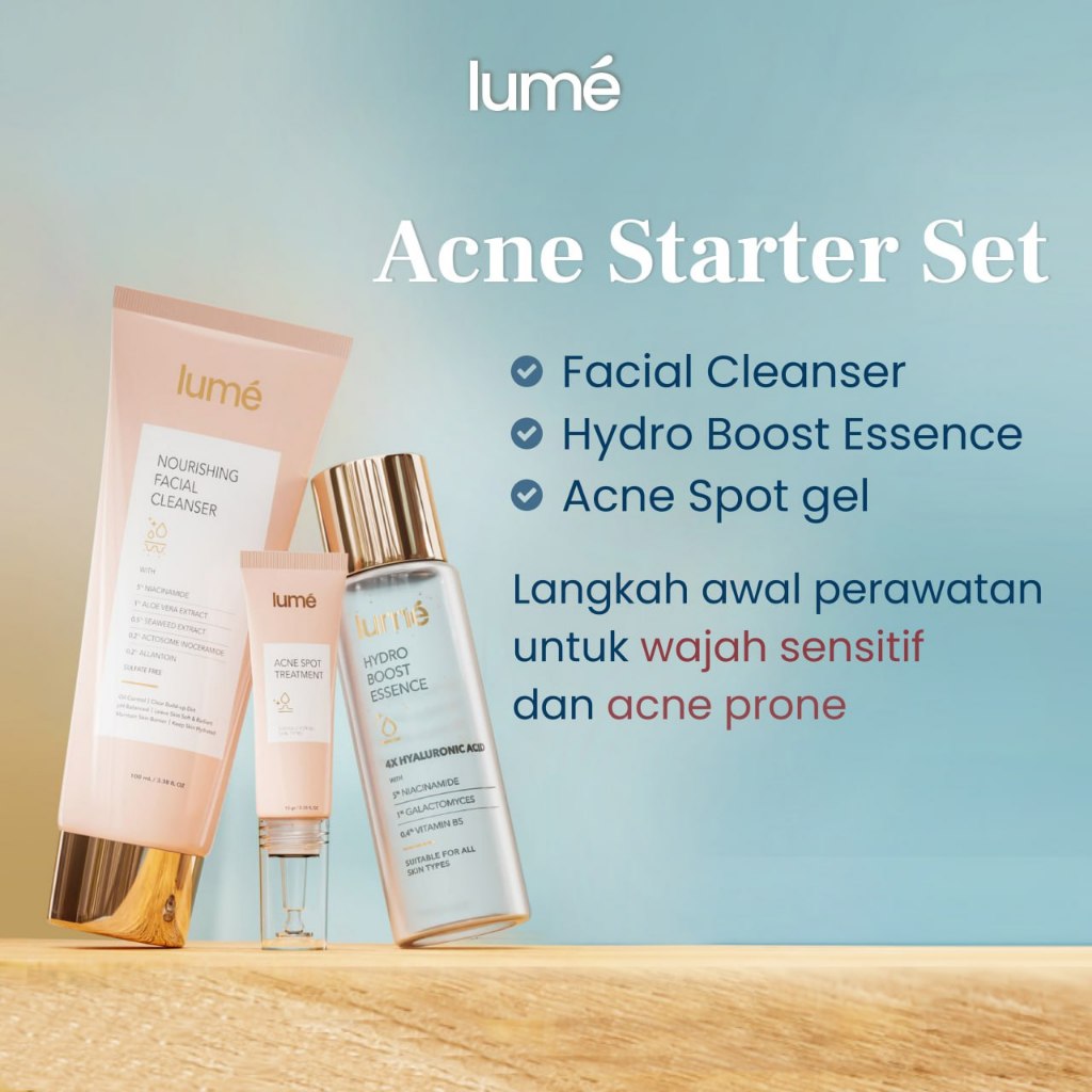 Lumecolors Paket Bundling Hemat Kecantikan Make Up Kosmetik Lengkap 1 Set Acne Starter