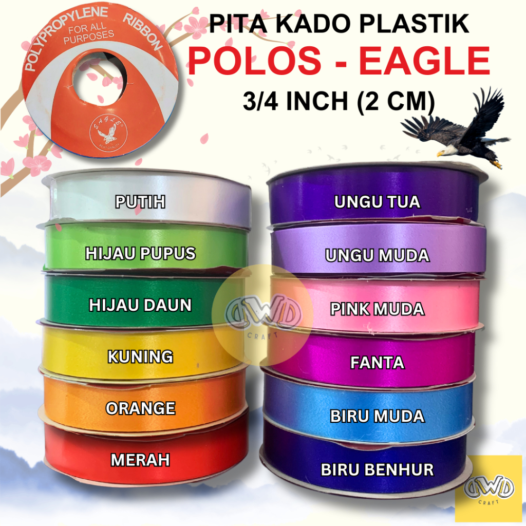 

Pita kado / pita jepang 3/4 inch polos