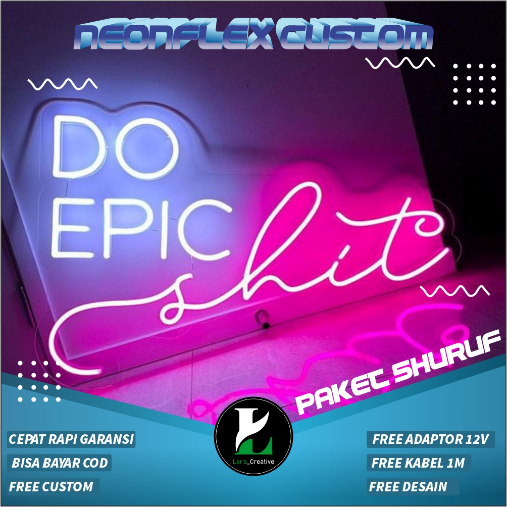 PAKET 5HURUF CUSTOM LAMPU LED HURUF/NAMA CUTTING AKRILIK LAMPU HIAS PAPAN NAMA