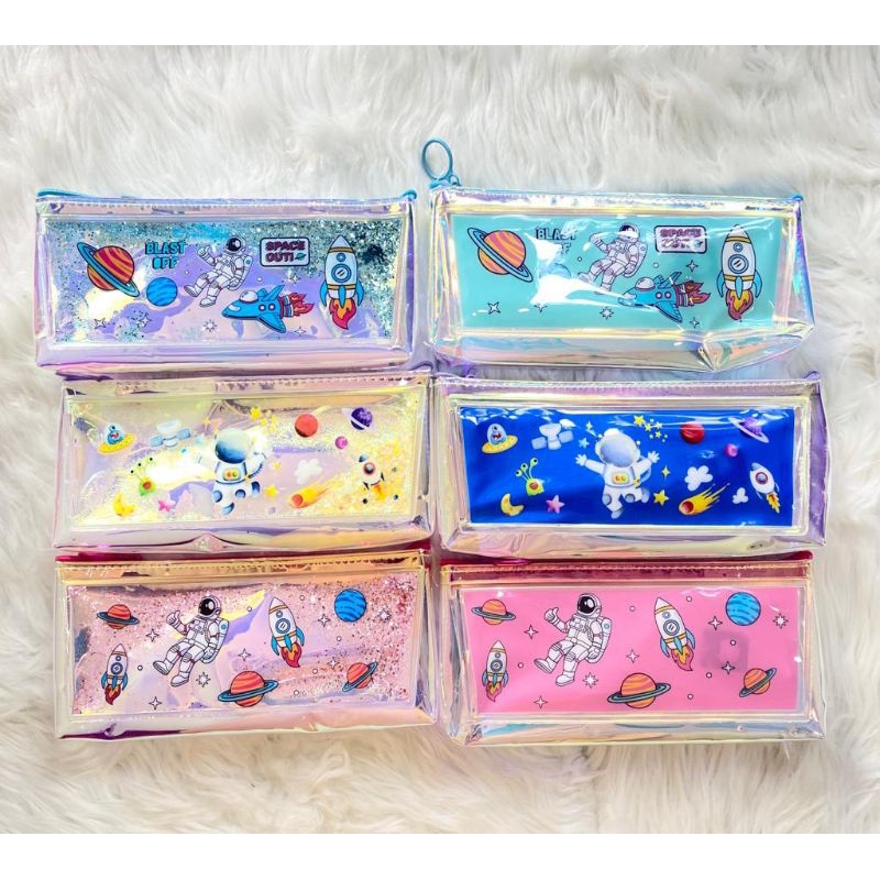 

Kotak pensil NASA Air Hologram Glitter/Dompet pencil alat tulis 6635